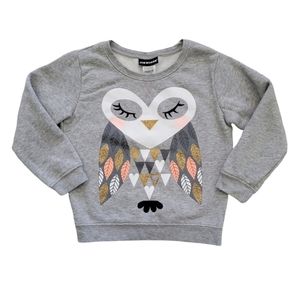 JOE BOXER Grey Crewneck Sweatshirt Heart Owl Size XS (4/5)